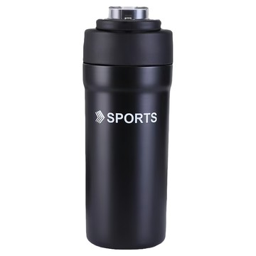 登山雙飲保溫咖啡杯 運動水壺  黑色  680ml  1個