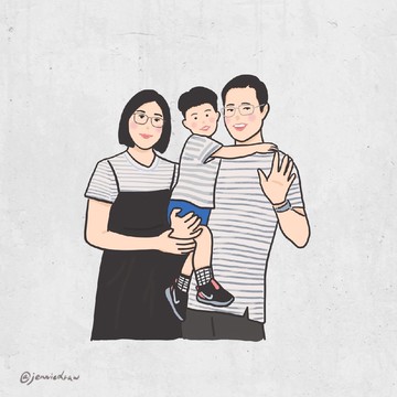 【電繪線條風格】似顏繪電子檔案可加文字| 關注IG另送手機桌布