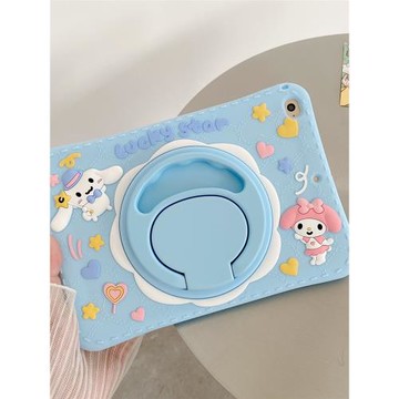 I pad兒童2021新款10.2寸air5硅膠789代包邊軟殼mini殼旋轉保護套67平板保護套可愛卡通iPad10硅膠殼適用蘋果