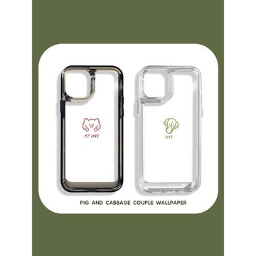 豬拱白菜手機殼適用iphone14promax蘋果14新款透明13情侶卡通可愛12小眾高級感11簡約17網紅特別的xr情侶款8p