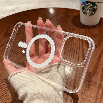 Magsafe磁吸充電透明手機殼 iPhone6 i7 i8 Plus 17e 隱形氣囊冰晶護盾亞克力不發黃防摔硬殼
