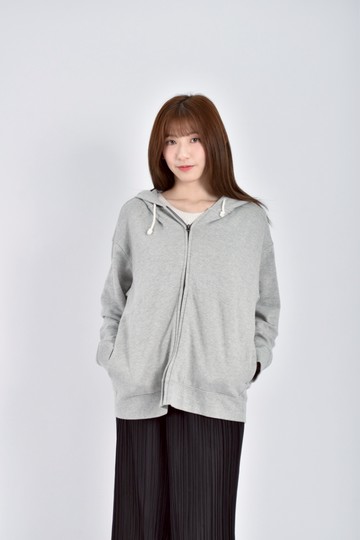 (XL) muji質感連帽抽繩灰色外套