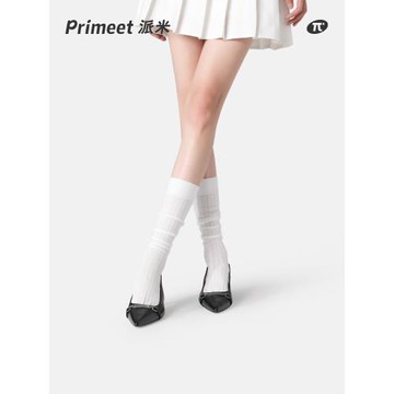 薄款純白色堆堆襪女中筒襪春夏長襪純色小腿襪長筒芭蕾襪子白襪棉