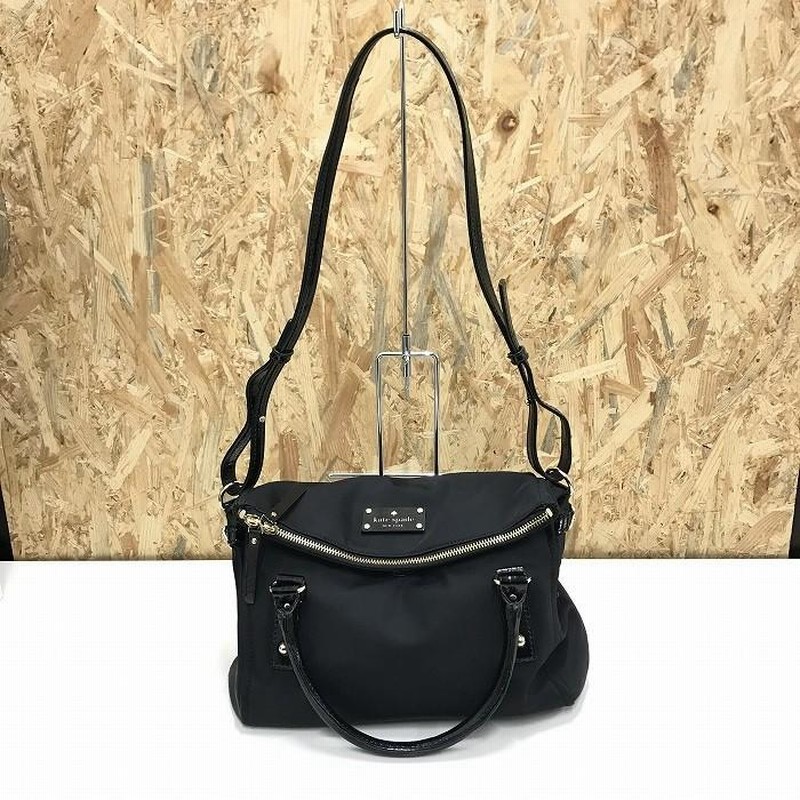 中古】ケイトスペード 2WAYバッグ ブラック ナイロン RN0102760