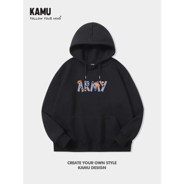 春秋季連帽衛衣男原創字母印花款美式情侶衛衣寬松休閑百搭套頭衫