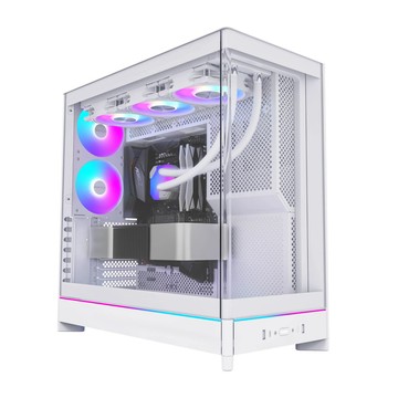 MONTECH HS02 PRO 玻璃版 電腦機殼 (白) 支援背插主板/Type-C/內裝ARGB風扇*5
