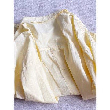 純棉春秋小個子長袖襯衫女設計感小眾秋季新款內搭上衣外套夏防曬