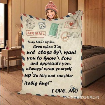 ins獨立站亞馬遜成品毛毯生產留言信珊瑚絨空調毯印花法蘭絨毛毯