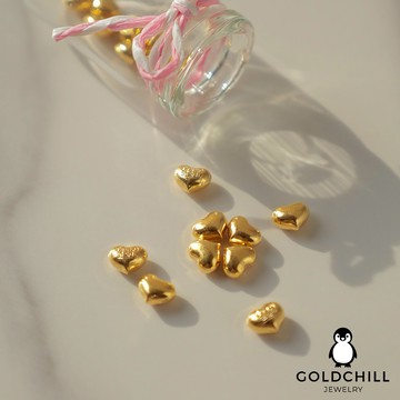【GOLDCHILL JEWELRY】純金｜黃金幸運金豆1公克 愛心 肉掌 多選1