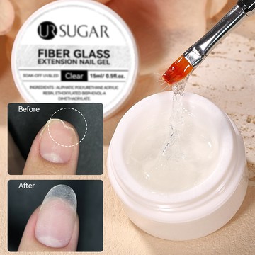 UR SUGAR 15ml/盒玻璃纖維延長指甲凝膠透明快速指甲延長/強度功能性指甲凝膠