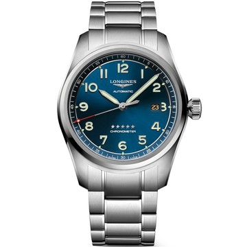 LONGINES Spirit 先行者系列飛行員機械錶-藍/42mm L3.811.4.93.6