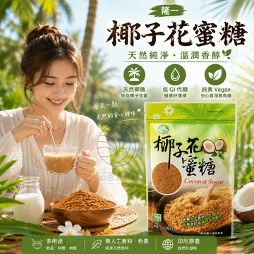 買1送1玫瑰鹽【隆一】天然椰子花蜜糖(350G)