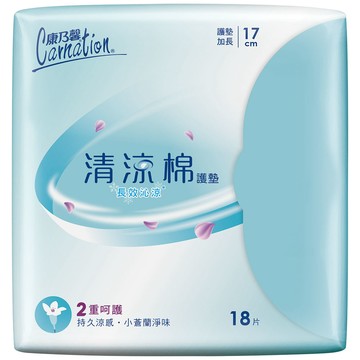 康乃馨清涼棉長效沁涼護墊17cm18片