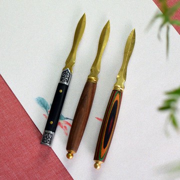 手工普洱茶刀茶針專用高級配件大馬士革黑茶磚茶翹茶刀開拆起茶餅