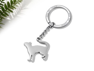 日常的小貓咪 - 想玩耍的貓 -不鏽鋼吊飾鑰匙圈系列