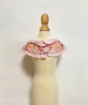 甜甜圈糖霜翻領巾_百褶櫻花粉