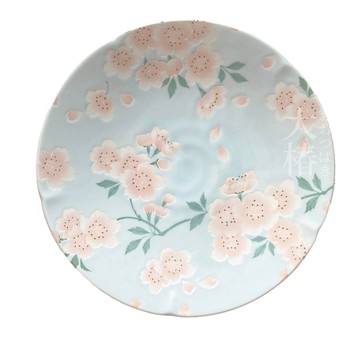 有古窯 皿-日本製  24.5 x 3.8cm  粉櫻滿開  1個