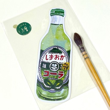 【手繪水彩系列】【日本食物】裁形手繪明信片—綠茶可樂