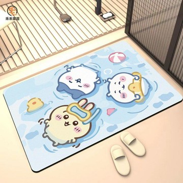 🌸臺灣出貨🎉Chiikawa吉伊卡哇浴室吸水速乾地墊防滑廁所洗手間門口墊衛浴地毯