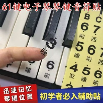 ✨桃園有貨✨61鍵電子琴鍵盤貼紙透明不幹膠初學自學琴鍵音符專用貼紙簡譜鍵位 BHQV
