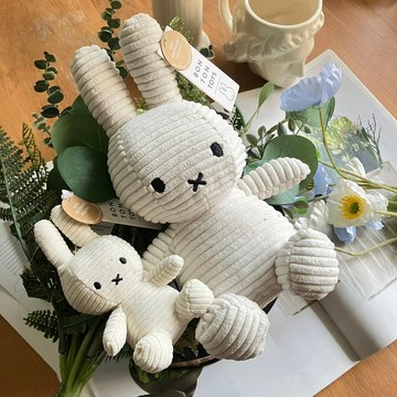 24H出貨 BON TON TOYS 米菲兔ECO燈芯絨填充玩偶-白(四種尺寸)