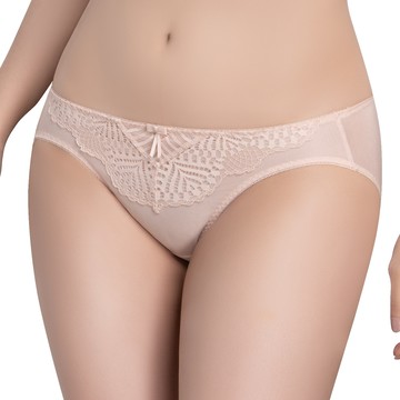 【思薇爾】S挺美力系列M-XXL蕾絲低腰三角內褲(柔膚色)