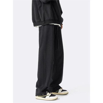 美式高街休閑衛褲男春秋季潮牌直筒寬松闊腿垂感運動百搭長褲子潮