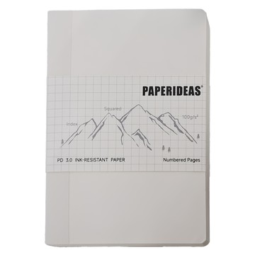 PAPERIDEAS A6 裸背筆記本 188頁 100g純木漿無酸紙  白色 方格版  1本