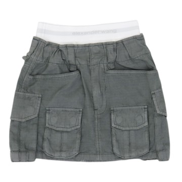 alexanderwang 白色腰帶工裝短裙