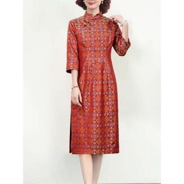 宋錦香云紗連衣裙早秋中式國風高貴喜婆婆婚宴裝2025高端秋季旗袍