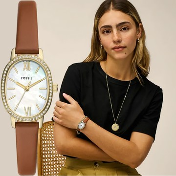 FOSSIL Penny 晶鑽橢圓形女錶-23x29mm(BQ3973)