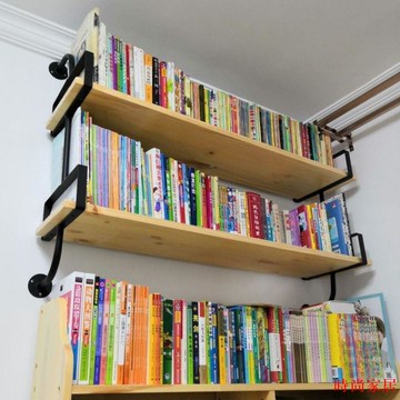 免運 開立發票 公司貨 壁掛板 一字板 墻上層板 置物架鐵藝多層實木書架墻上一字架隔板展示置物架收納架承重力強懸掛