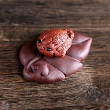 【米蘭精品】現貨+預購 茶寵茶具禪意手工茶具擺件汽車內飾居家擺件-手工紫砂陶創意金蟾茶具配件74ml20