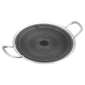 小麥購物 戶外便攜燒烤盤 鋼耳 L1380  34cm  1個