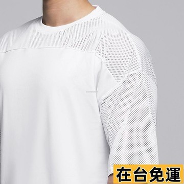🔥台灣發出🔥 肌肉男運動健身網眼速幹寬鬆短袖跑步訓練擼鐵透氣吸汗薄籃球T恤