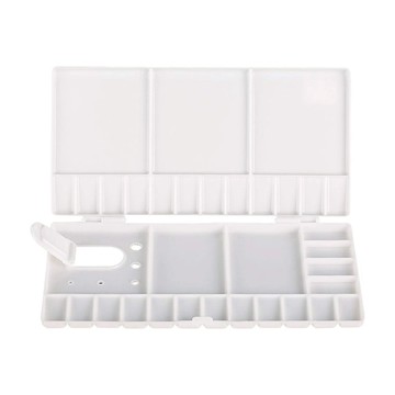 AP. 普思 水彩塑料調色盤 聚丙烯(PP)材質 適合水彩 壓克力 廣告 國畫顏料 指孔設計方便使用  33格  1個