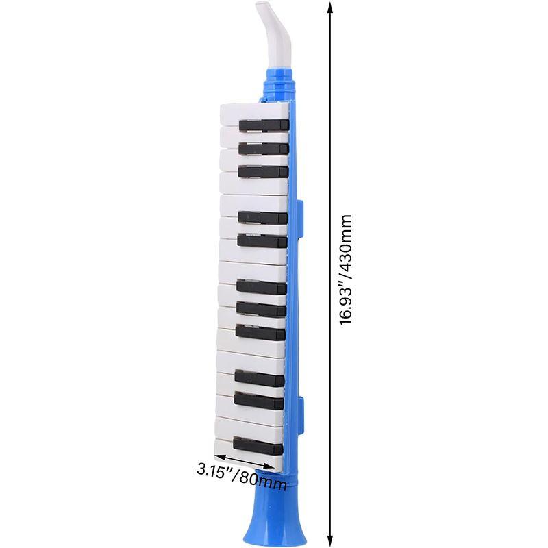 Yibuy ブルー プラスチック 27キー 風のピアノ鍵盤ハーモニカ