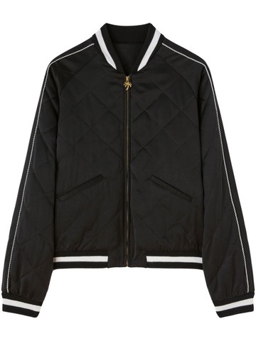Palm Angels - logo-embroidered quilted jacket - men - Cupro/Cupro - S - Black