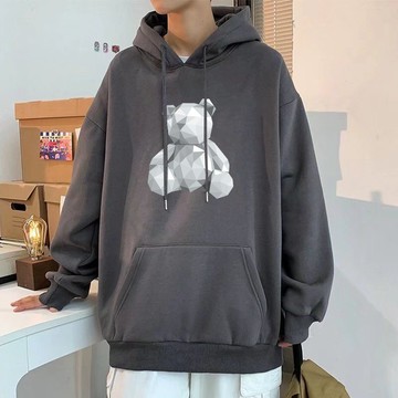 臺灣出貨 圖案印花 套頭式Hoodie長袖款 印花休閒上衣 中性穿搭 秋冬款加絨帽T M至8XL多尺碼連帽上衣 XMUD