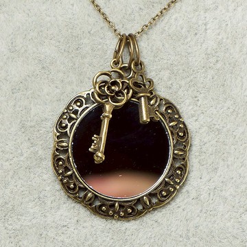 邪惡之眼玻璃鏡面銅保護護身符魅力吊墜項鍊首飾