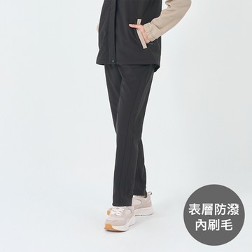 GIORDANO 女裝防風防潑水刷毛長褲 - 09 黑色