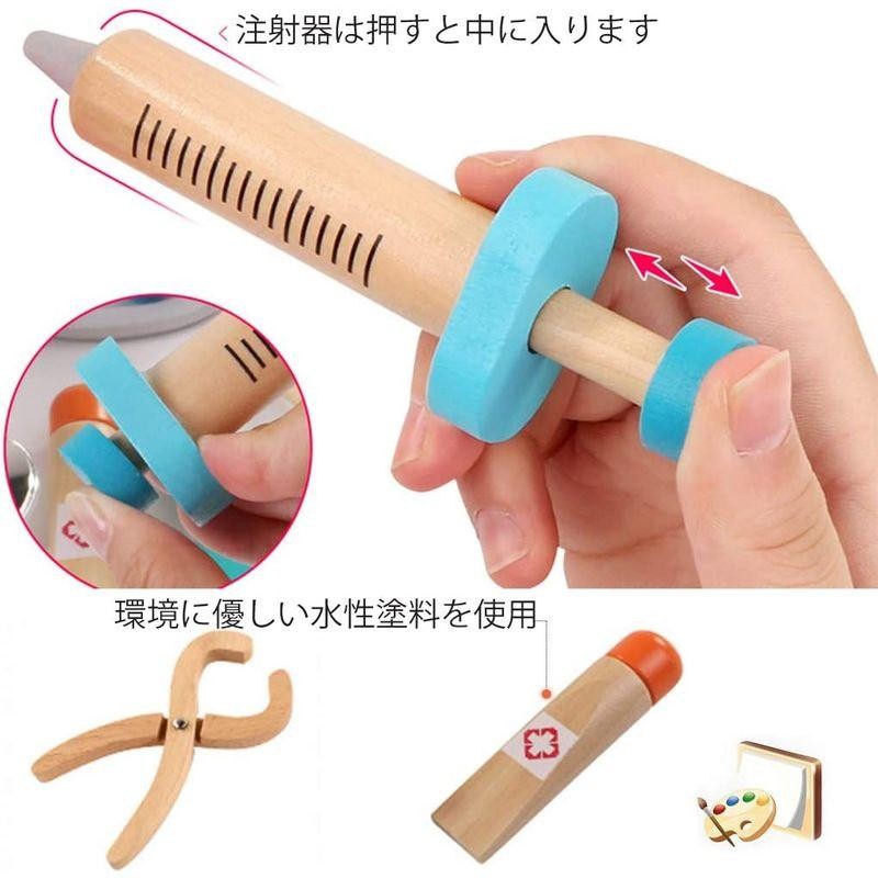 Wooden Teether お医者さんごっこ 木製おもちゃ おままごとセット ミニ