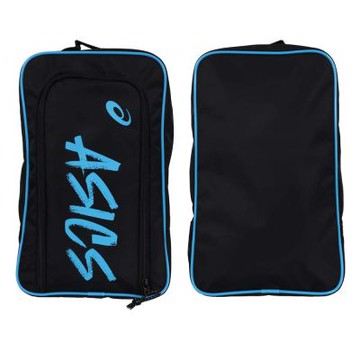 ASICS 鞋袋 台灣製-鞋帶 裝備袋 手提 手拿 3033C342-001 黑藍