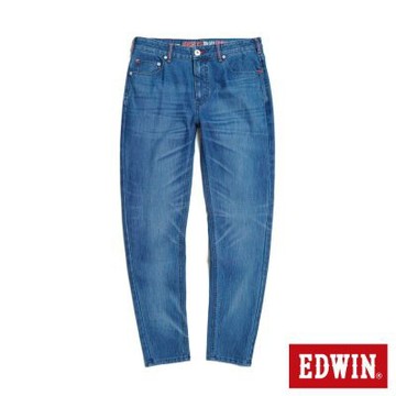 EDWIN 男裝 加大碼 JERSEYS 競速修身丹寧迦績錐形褲-石洗藍