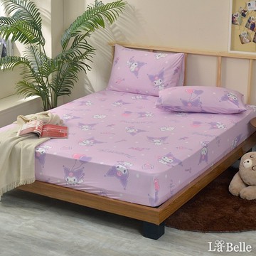 【Great Living格蕾寢飾】義大利La Belle Sanrio-俏皮甜心酷洛米 單人海島針織床包枕套組