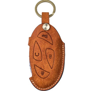 Hermann 7鍵智能鑰匙包 適用於 The All-New Grandeur GN7 / Ioniq 6 sHT107  1個  焦糖棕色