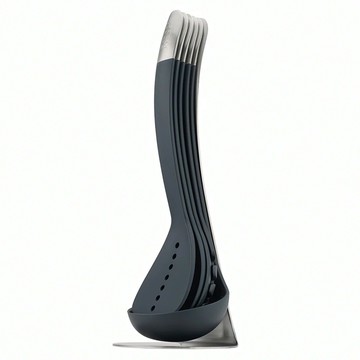 Joseph Joseph Nest系列 磁吸料理鏟杓組 不鏽鋼立座 深藍色 1組 節省空間  12x12x33.5cm