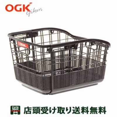 当店限定P10％ 6/3　OGK 自転車 後バスケット 固定式籐風スライドうしろバスケット こげ茶  RB-037