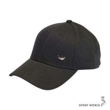 Adidas 帽子 棒球帽 老帽 金屬三葉草 黑【運動世界】IS2998