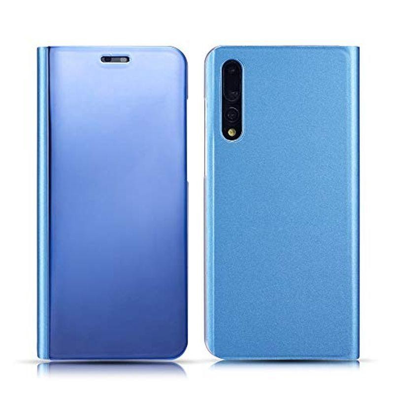 QLTYPRI Huawei P30 全面保護ケース 鏡面 ミラー 手帳型ケース PC PU